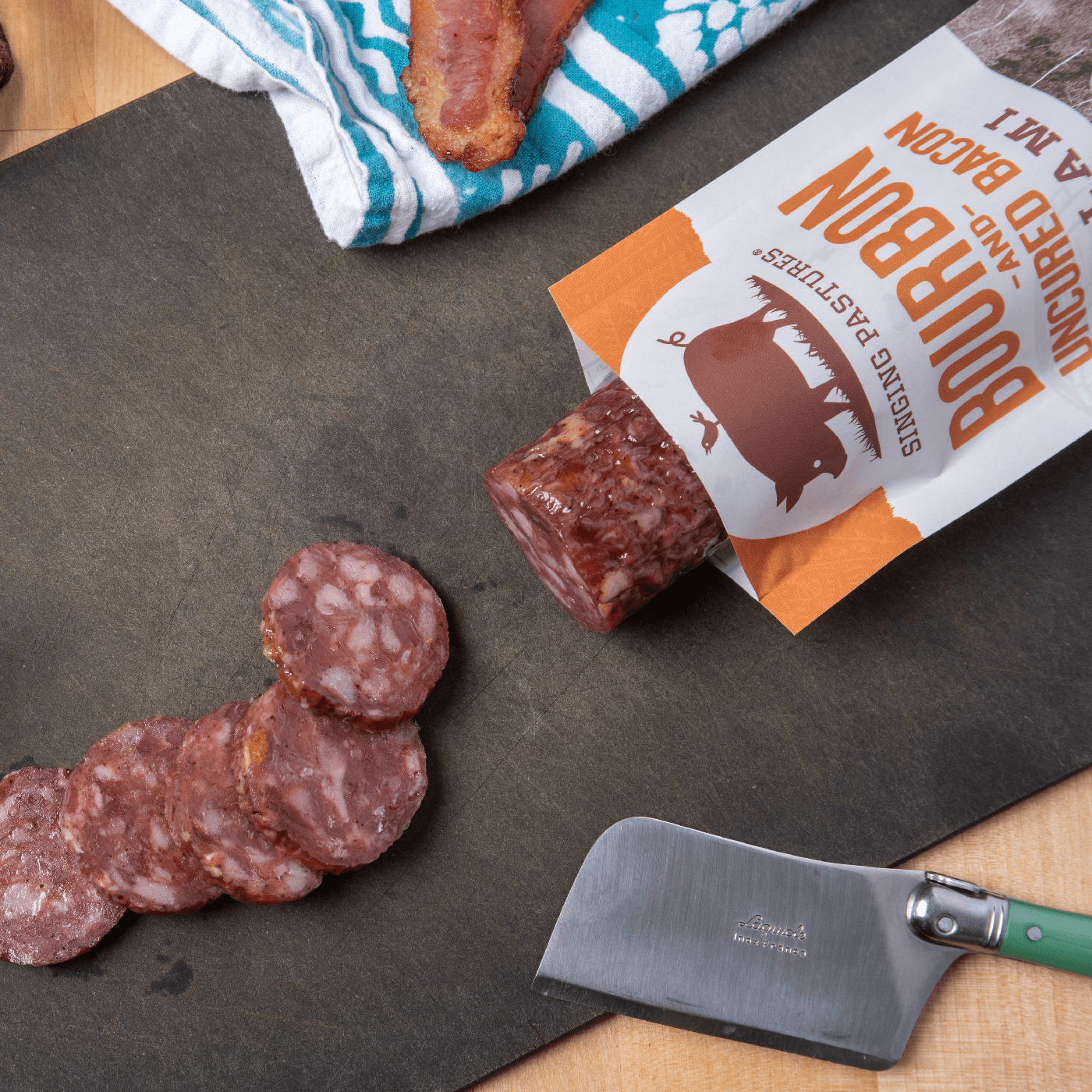 Product Preview for Bourbon & Uncured Bacon Salami